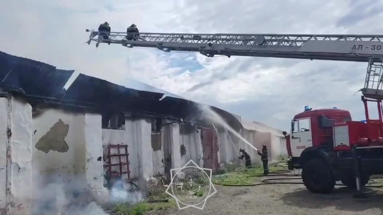Крупный пожар на элеваторе в Тоболе ликвидировали спасатели МЧС
