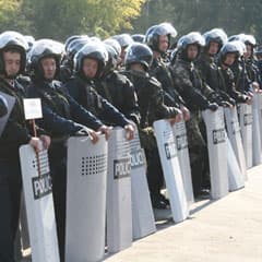 Молча бряцая щитами