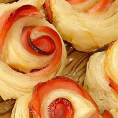 Цветы из теста с салом