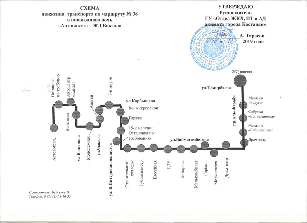 Карта движения автобусов костанай